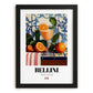 Bellini – Italian Cocktail Drink, Rooftop Terrace Illustration, in sleek black frame