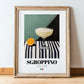Sgroppino – Italian Cocktail Drink, Speakeasy Print, in wooden frame leaning on the floor
