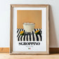 Sgroppino – Italian Cocktail Drink, Beach Bar Art, in wooden frame leaning on the floor