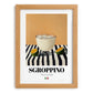 Sgroppino – Italian Cocktail Drink, Beach Bar Art, set in oak frame