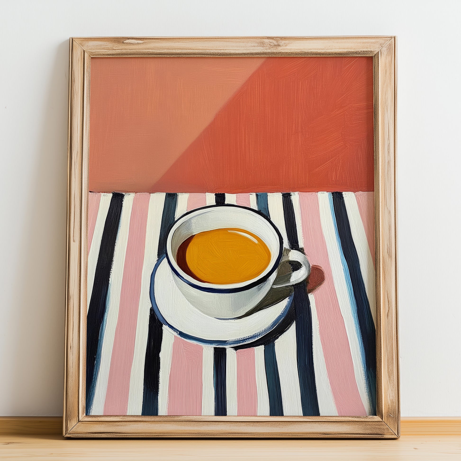 Caffè Ristretto – Italian Coffee, Konditorei Print, no-text version framed in wood