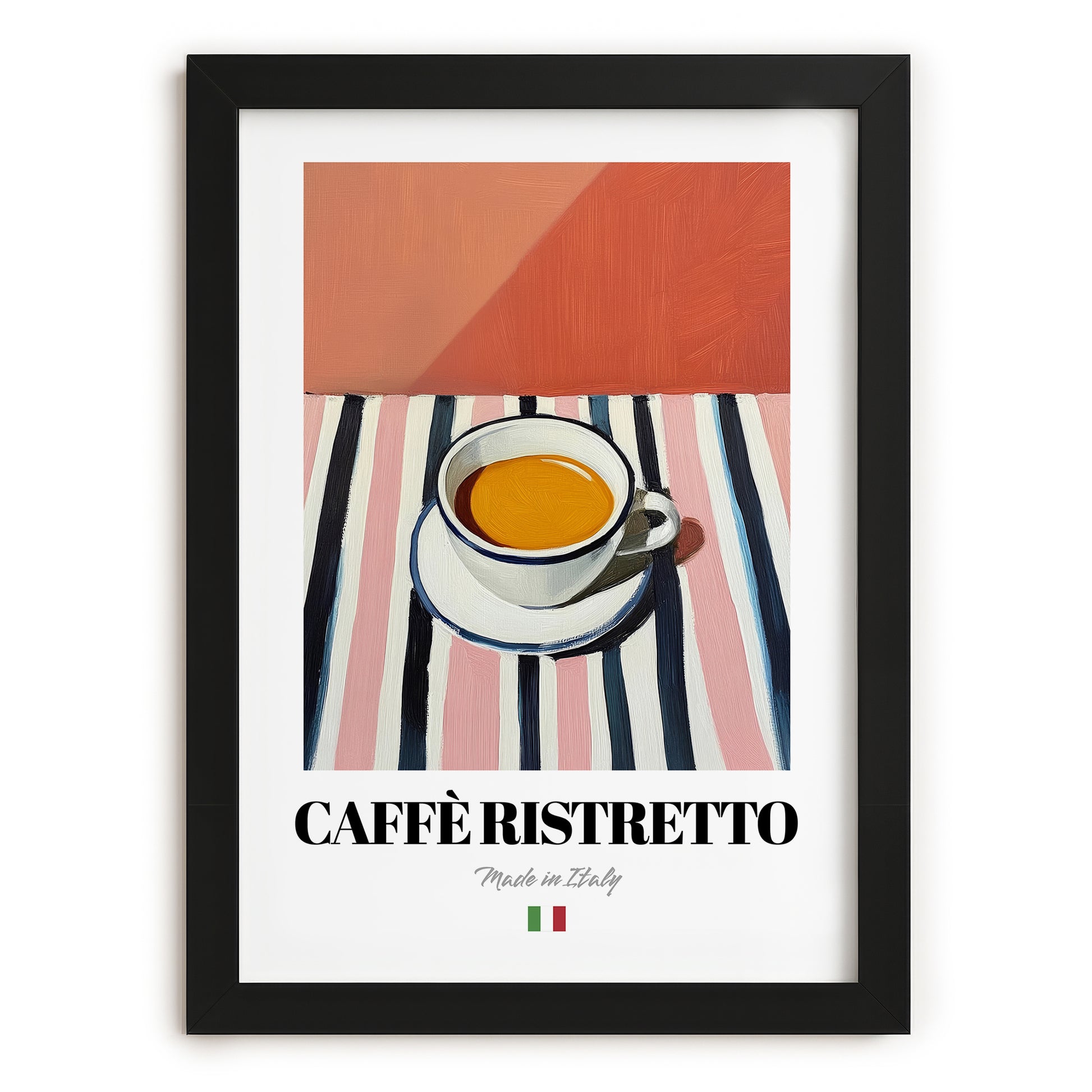 Caffè Ristretto – Italian Coffee, Konditorei Print, in sleek black frame