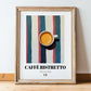 Caffè Ristretto – Italian Coffee, Street Café Poster, in wooden frame leaning on the floor