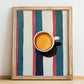 Caffè Ristretto – Italian Coffee, Street Café Poster, no-text version framed in wood