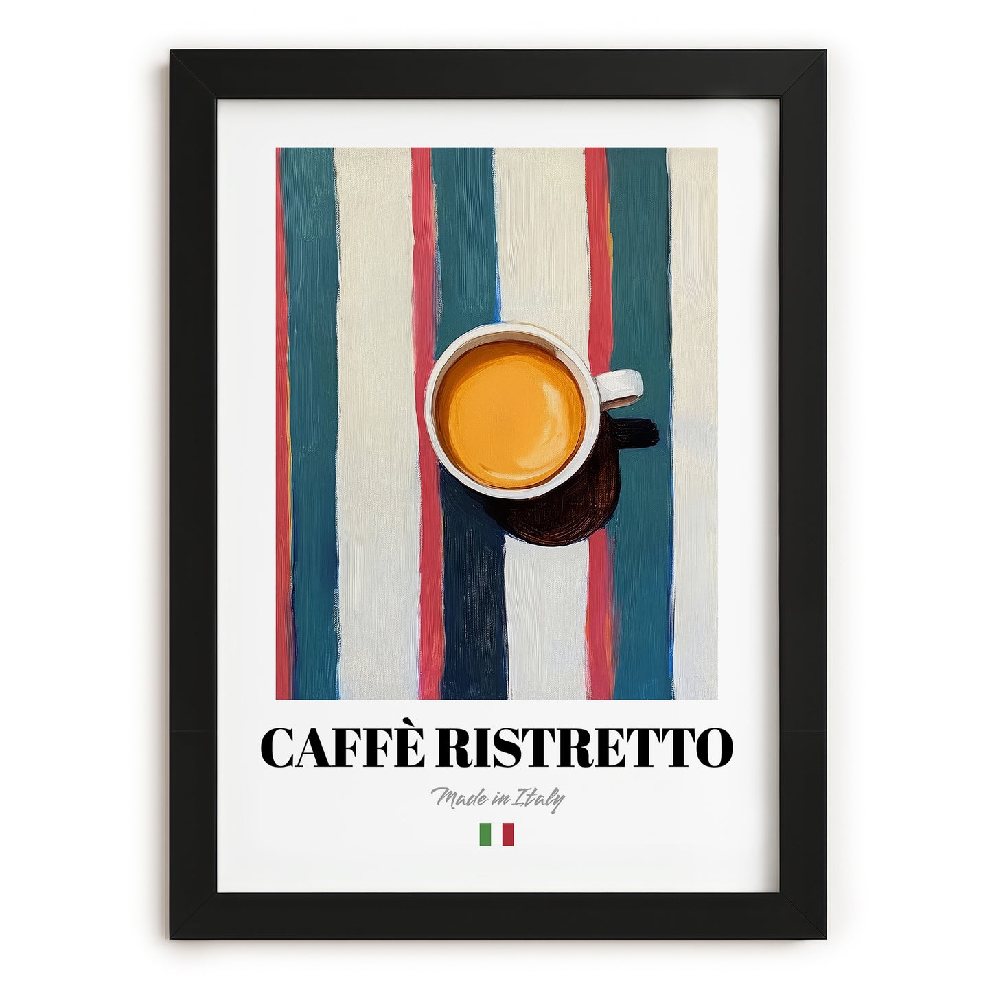 Caffè Ristretto – Italian Coffee, Street Café Poster, in sleek black frame