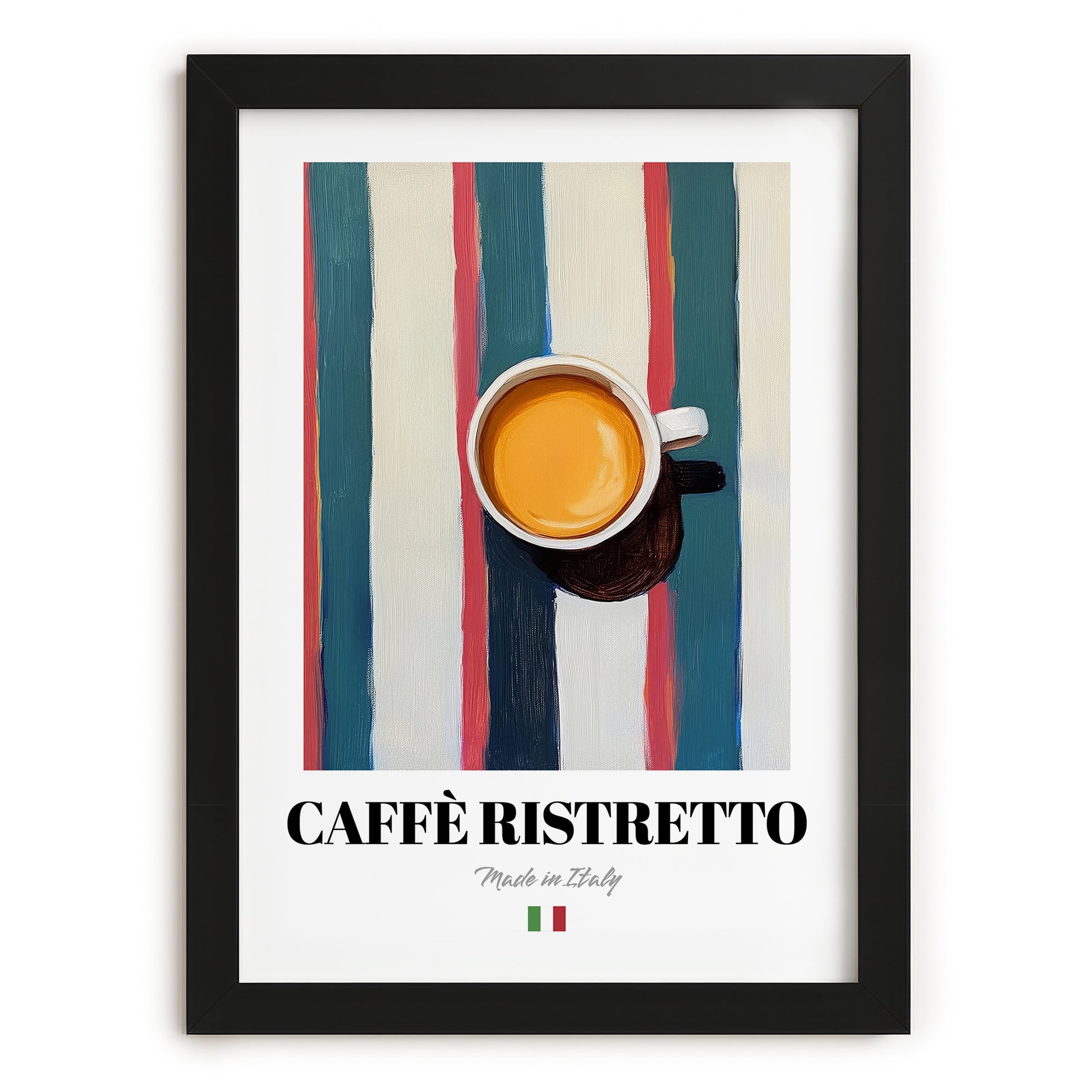 Caffè Ristretto – Italian Coffee, Street Café Poster, in sleek black frame