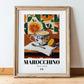 Marocchino – Italian Coffee, Book Café Wall Art, in wooden frame leaning on the floor