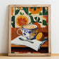 Marocchino – Italian Coffee, Book Café Wall Art, no-text version framed in wood