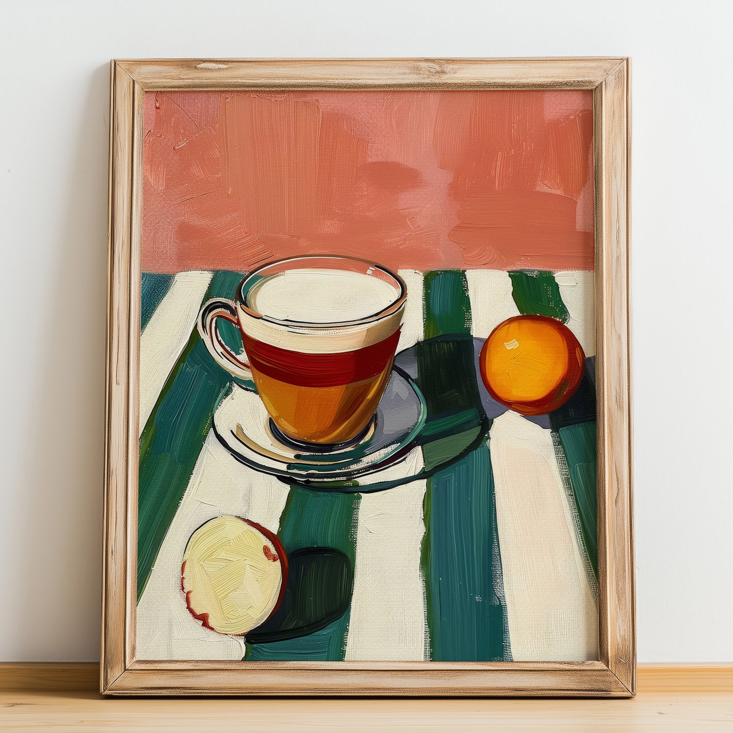 Marocchino – Italian Coffee, Book Café Art, no-text version framed in wood