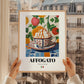 Affogato – Italian Coffee, Coffeehouse Wall Art, styled in a charming Paris street view