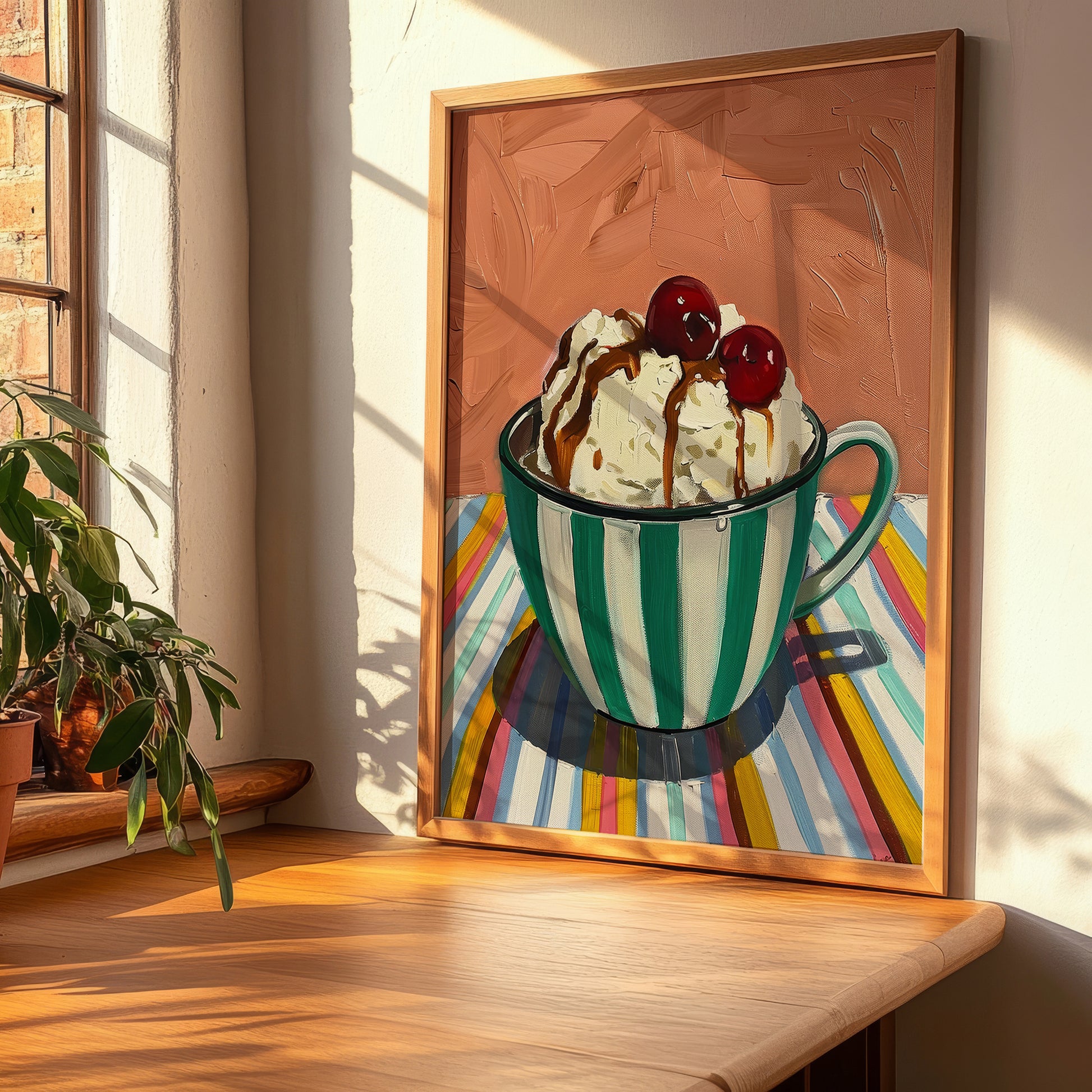 Affogato – Italian Coffee, Coffeehouse Painting, clean layout with no caption