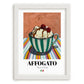 Affogato – Italian Coffee, Coffeehouse Painting, placed in minimal white frame