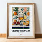 Vermut Bianco – Italian Coffee, Coffeehouse Wall Art, in wooden frame leaning on the floor