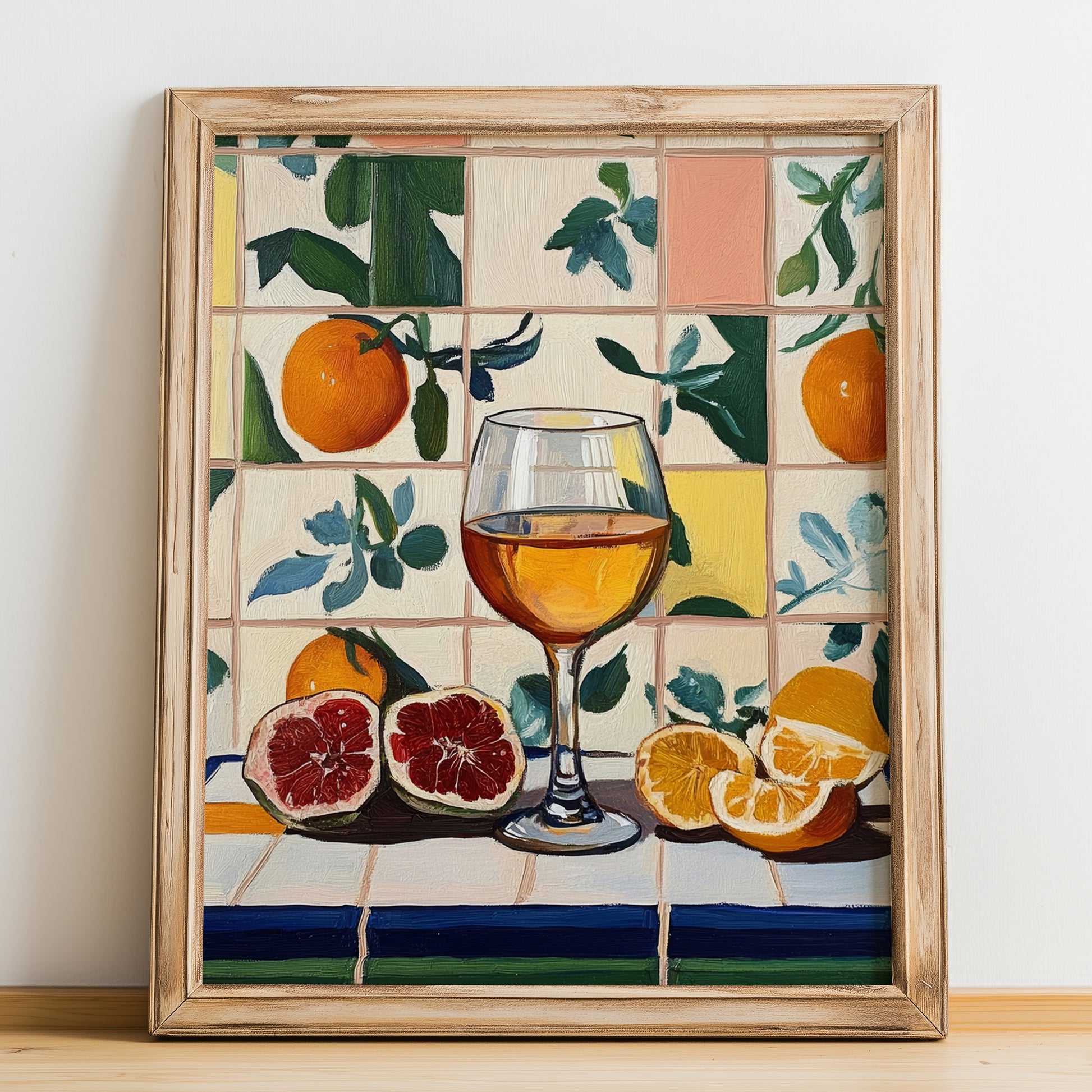 Vermut Bianco – Italian Coffee, Coffeehouse Wall Art, no-text version framed in wood