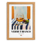 Vermut Bianco – Italian Cocktail Drink, Sky Bar Poster, set in oak frame
