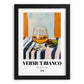 Vermut Bianco – Italian Cocktail Drink, Sky Bar Poster, in sleek black frame