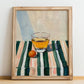 Vermut Bianco – Italian Cocktail Drink, Sky Bar Print, no-text version framed in wood