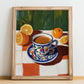 Caffè d'Orzo – Italian Cocktail Drink, Sky Bar Print, no-text version framed in wood
