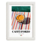 Caffè d'Orzo – Italian Coffee, Street Café Print, placed in minimal white frame