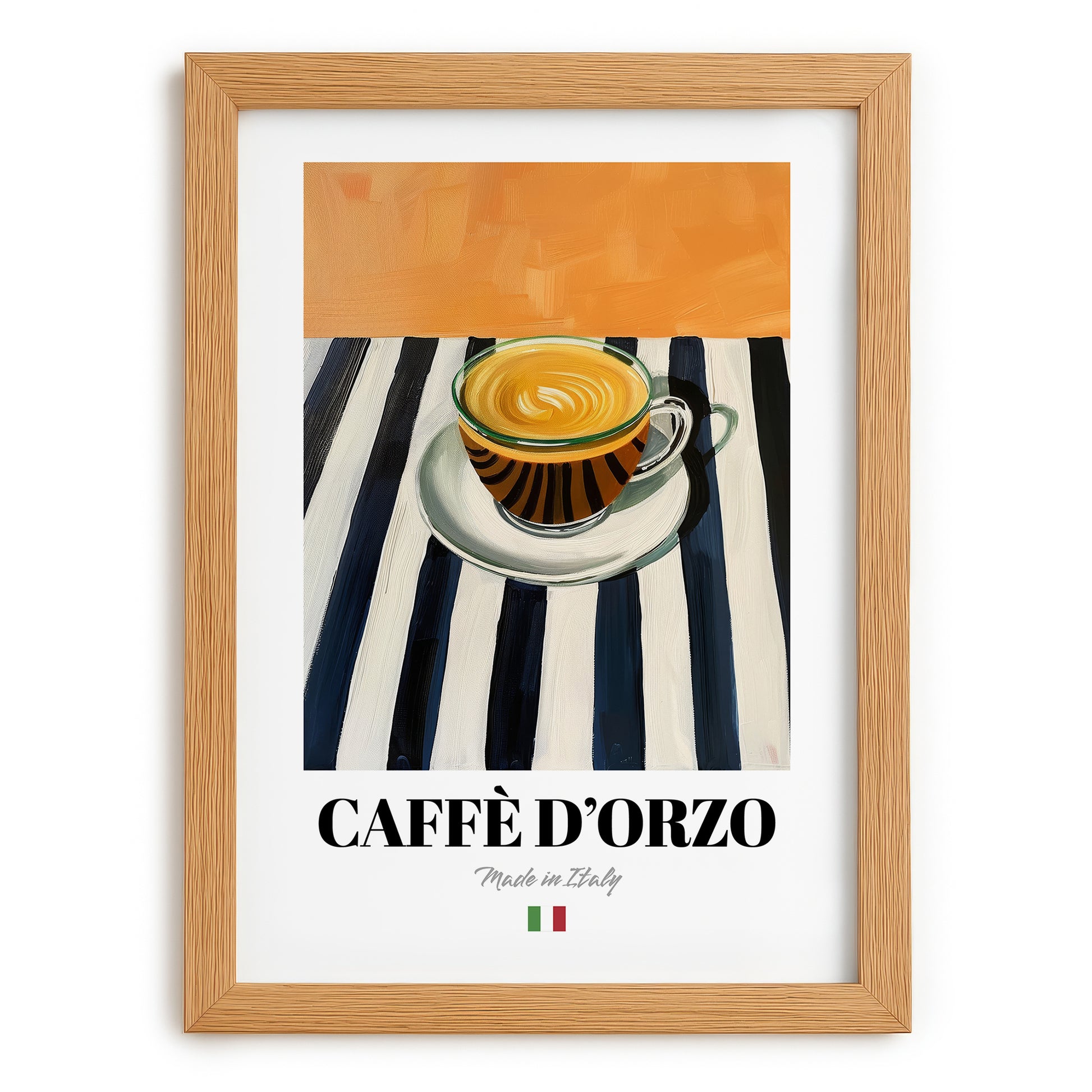 Caffè d'Orzo – Italian Coffee, Café Art, set in oak frame