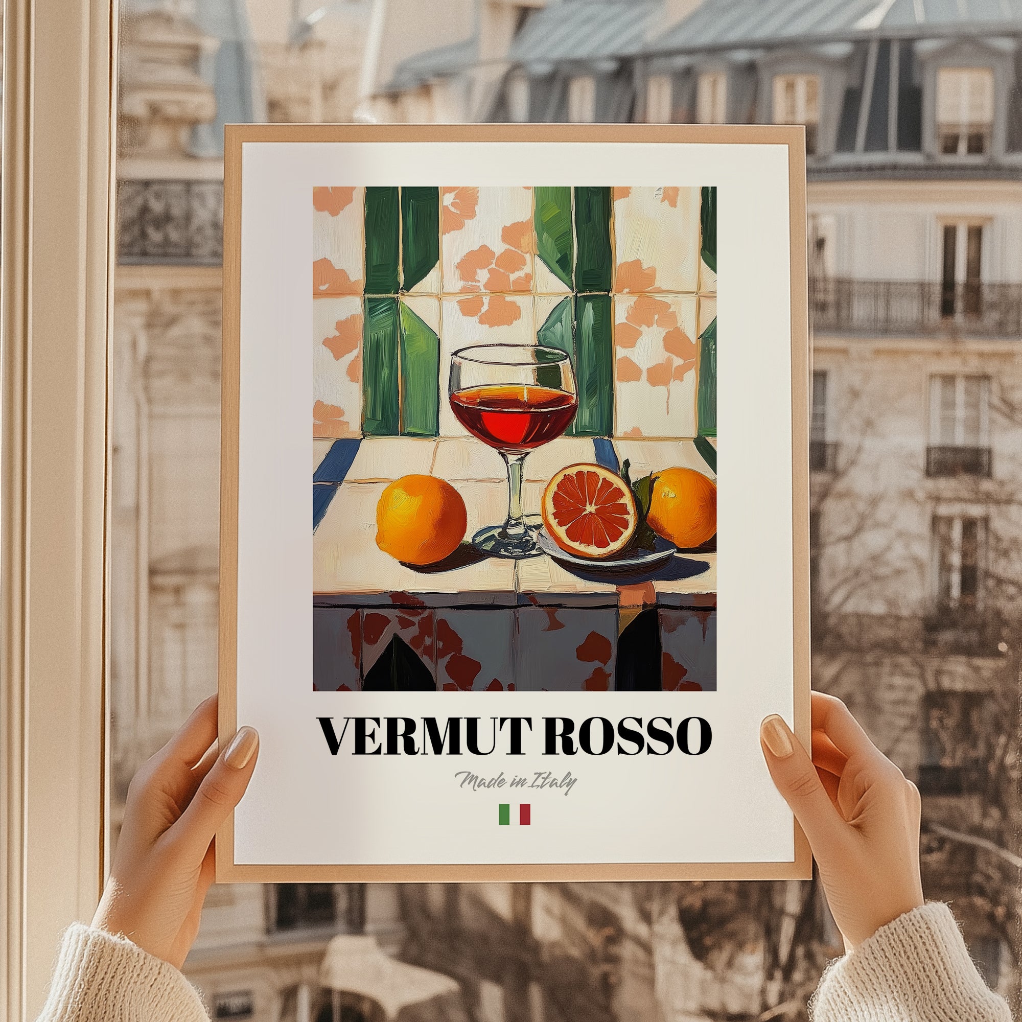 Vermut Rosso – Italian Coffee, Café Print, styled in a charming Paris street view