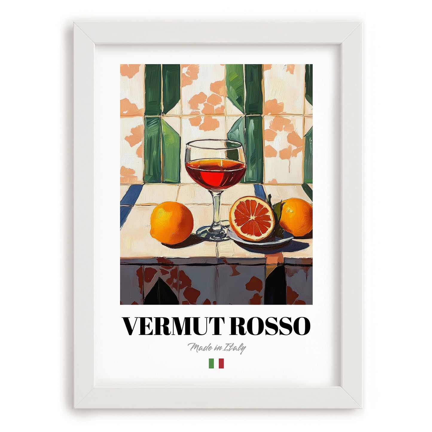 Vermut Rosso – Italian Coffee, Café Print, placed in minimal white frame