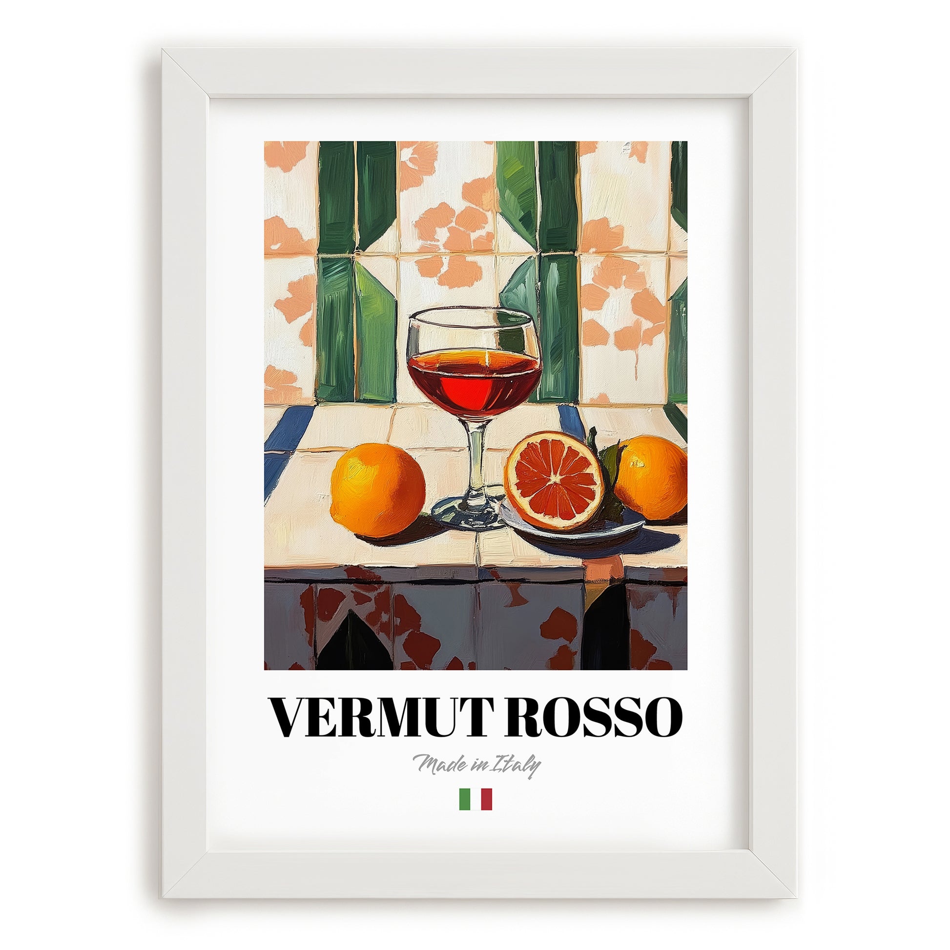 Vermut Rosso – Italian Coffee, Café Print, placed in minimal white frame