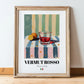 Vermut Rosso – Italian Cocktail Drink, Beach Bar Print, in wooden frame leaning on the floor