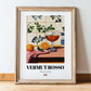 Vermut Rosso – Italian Cocktail Drink, Sky Bar Print, in wooden frame leaning on the floor