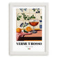 Vermut Rosso – Italian Cocktail Drink, Sky Bar Print, placed in minimal white frame