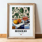 Rosolio – Italian Liqueur Drink, Rooftop Terrace Art, in wooden frame leaning on the floor