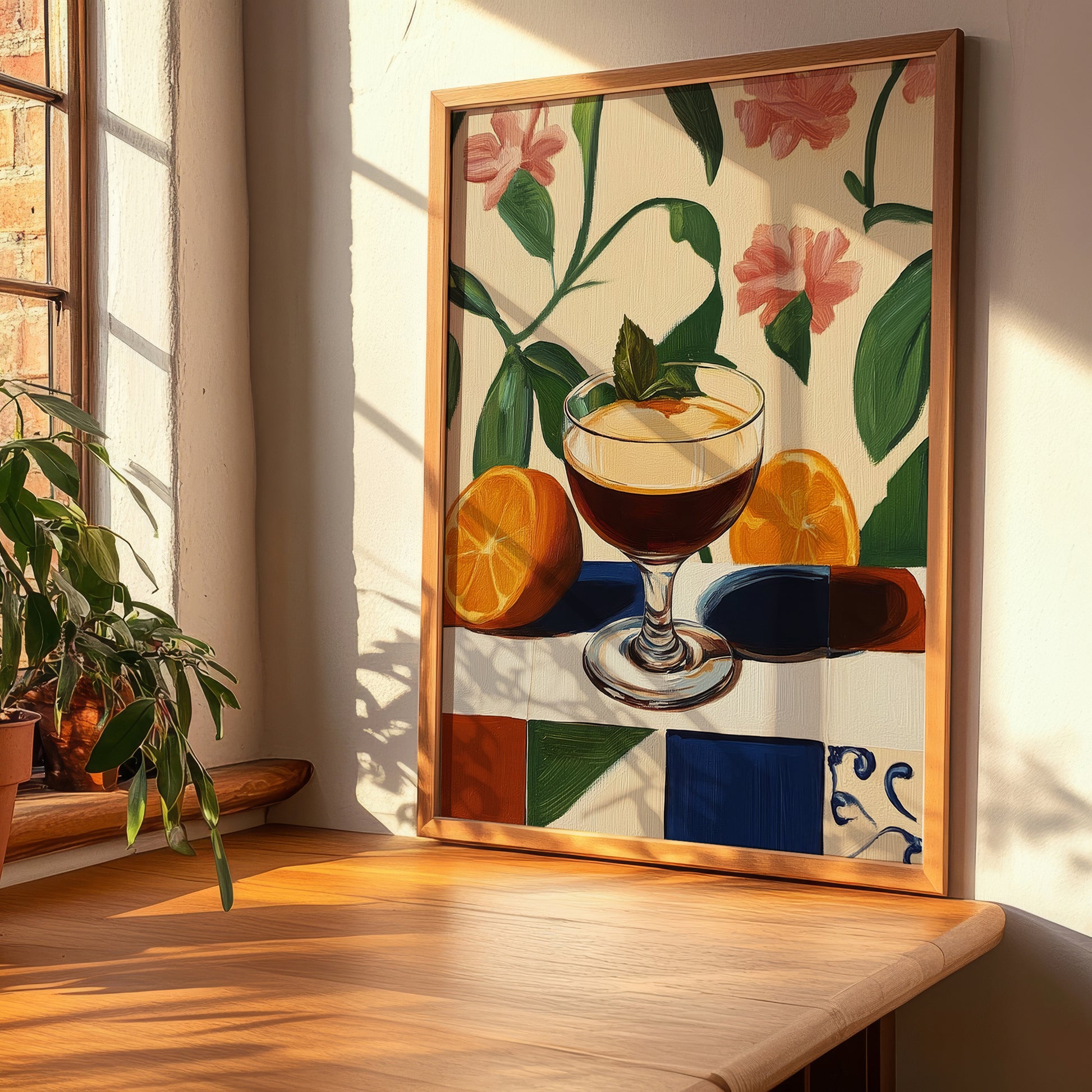 Nocino – Italian Liqueur Drink, Rooftop Terrace Print, clean layout with no caption