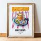 Bicerin – Italian Coffee, Café Poster, in wooden frame leaning on the floor