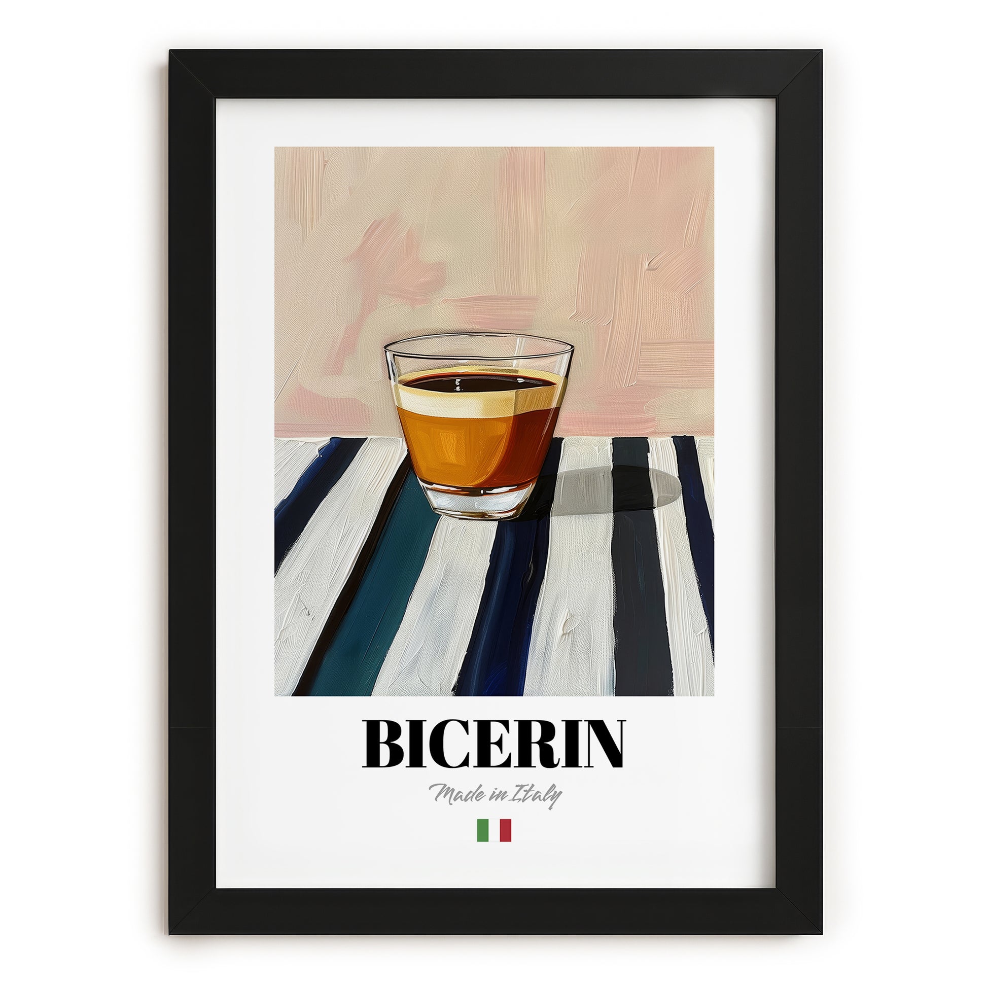 Bicerin – Italian Coffee, Book Café Poster, in sleek black frame