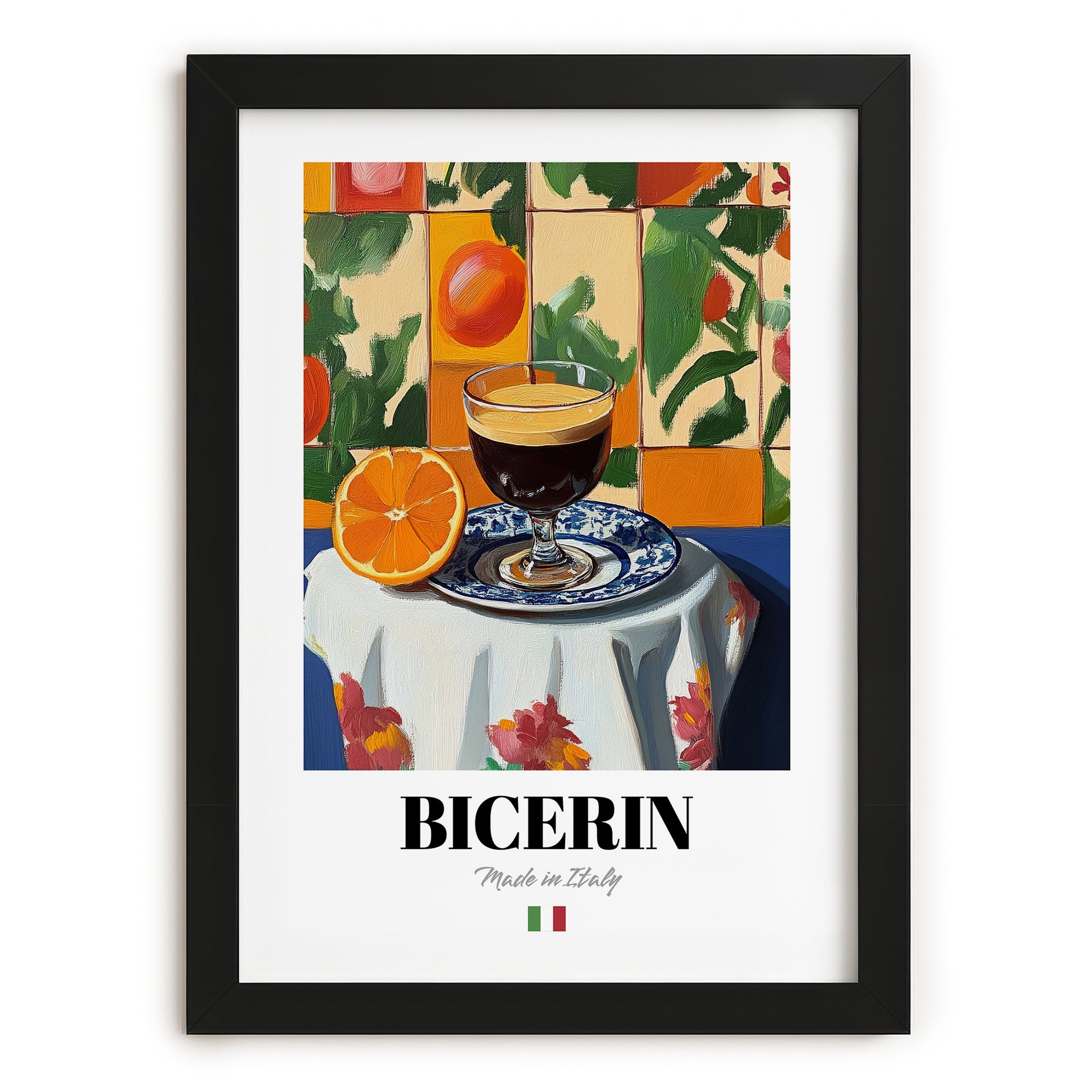 Bicerin – Italian Coffee, Espresso Bar Poster, in sleek black frame