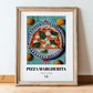 Pizza Margherita – Italian Pizza, Ristorante Poster, in wooden frame leaning on the floor