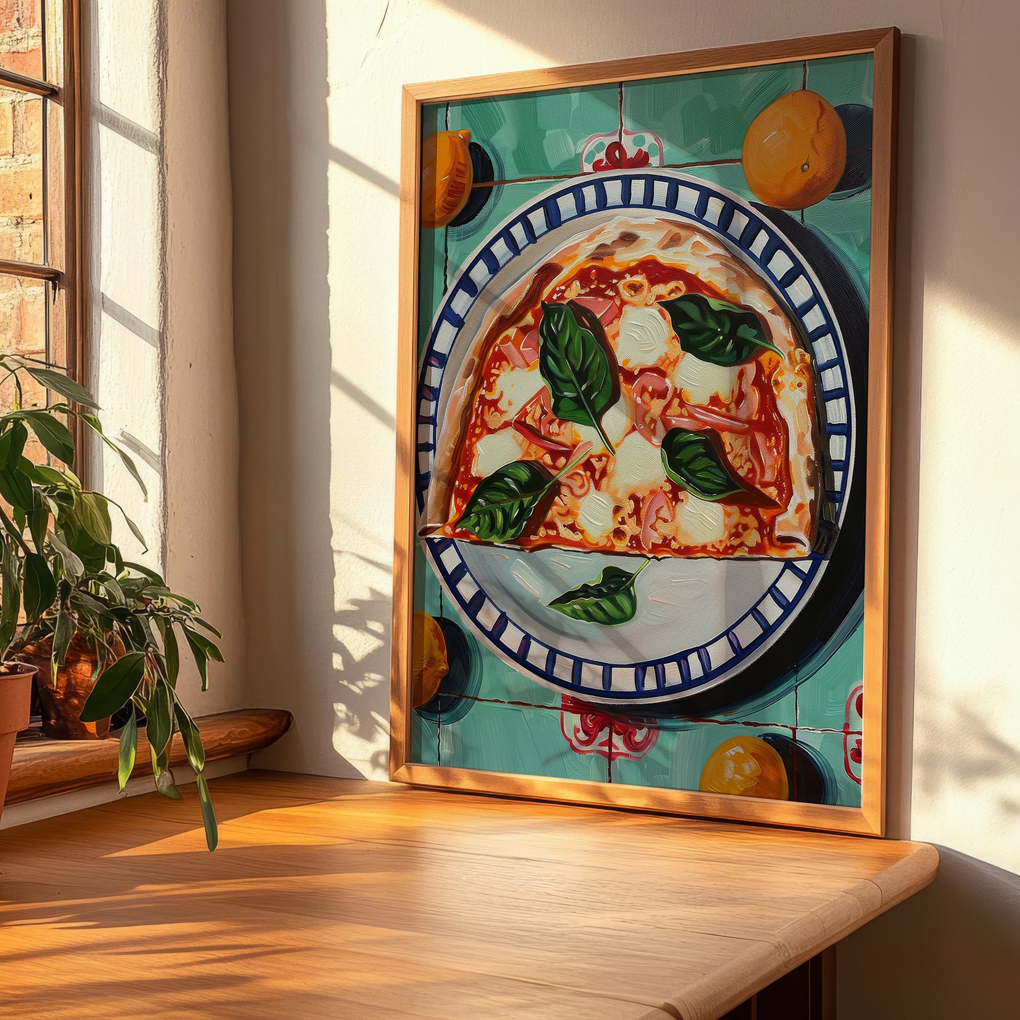 Pizza Margherita – Italian Pizza, Ristorante Poster, clean layout with no caption