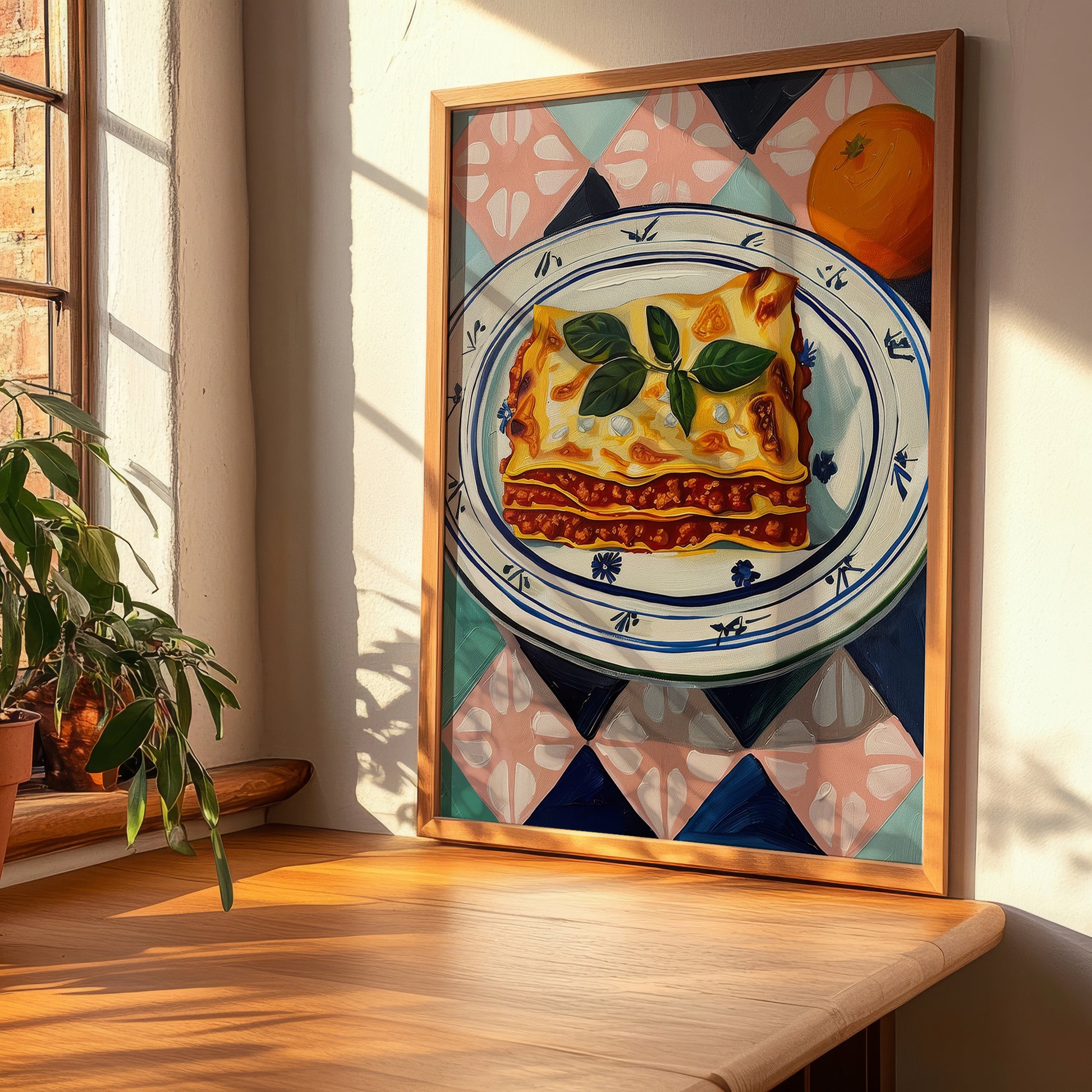 Lasagna – Italian Pasta, Trattoria Print, clean layout with no caption