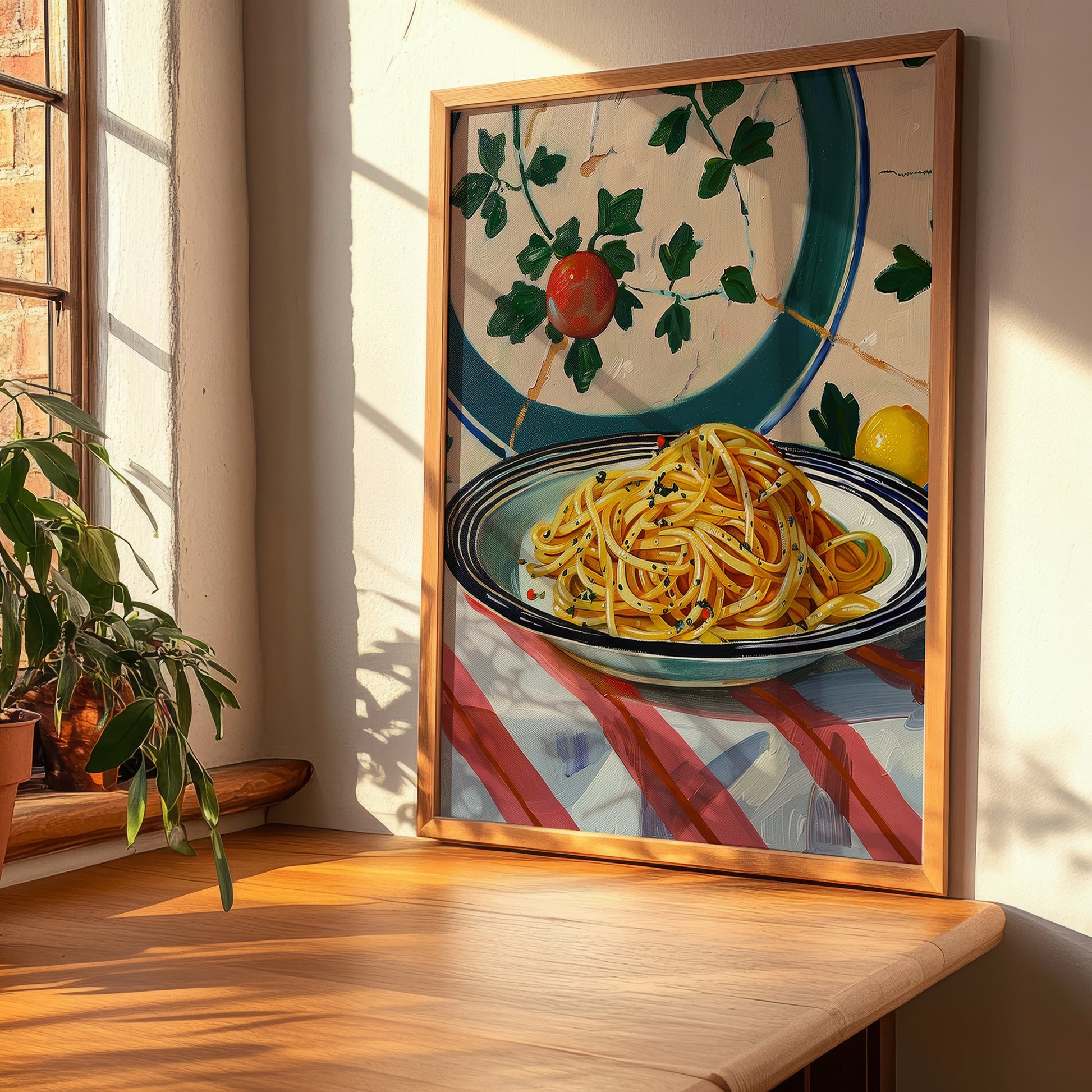 Spaghetti Carbonara – Italian Pasta, Restaurant Still Life, clean layout with no caption