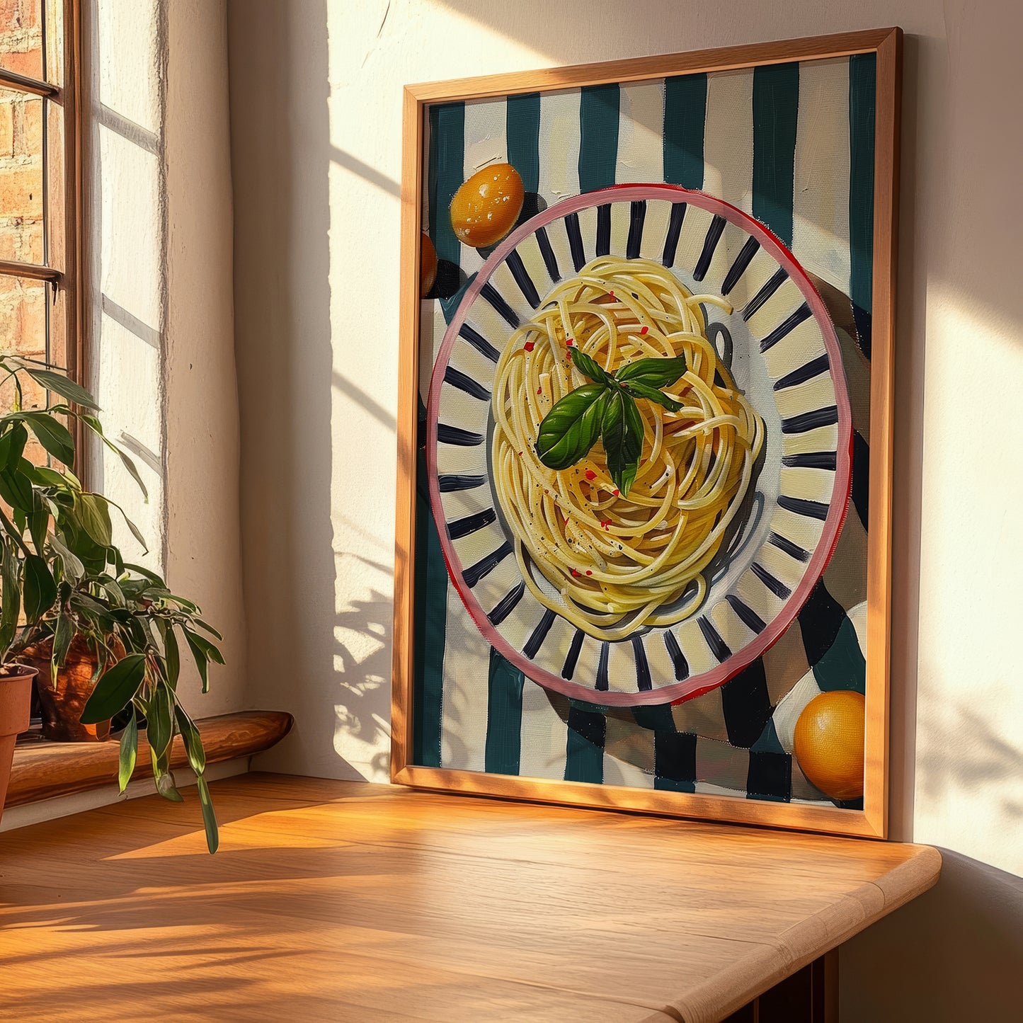 Spaghetti Carbonara – Italian Pasta, Trattoria Wall Decor, clean layout with no caption