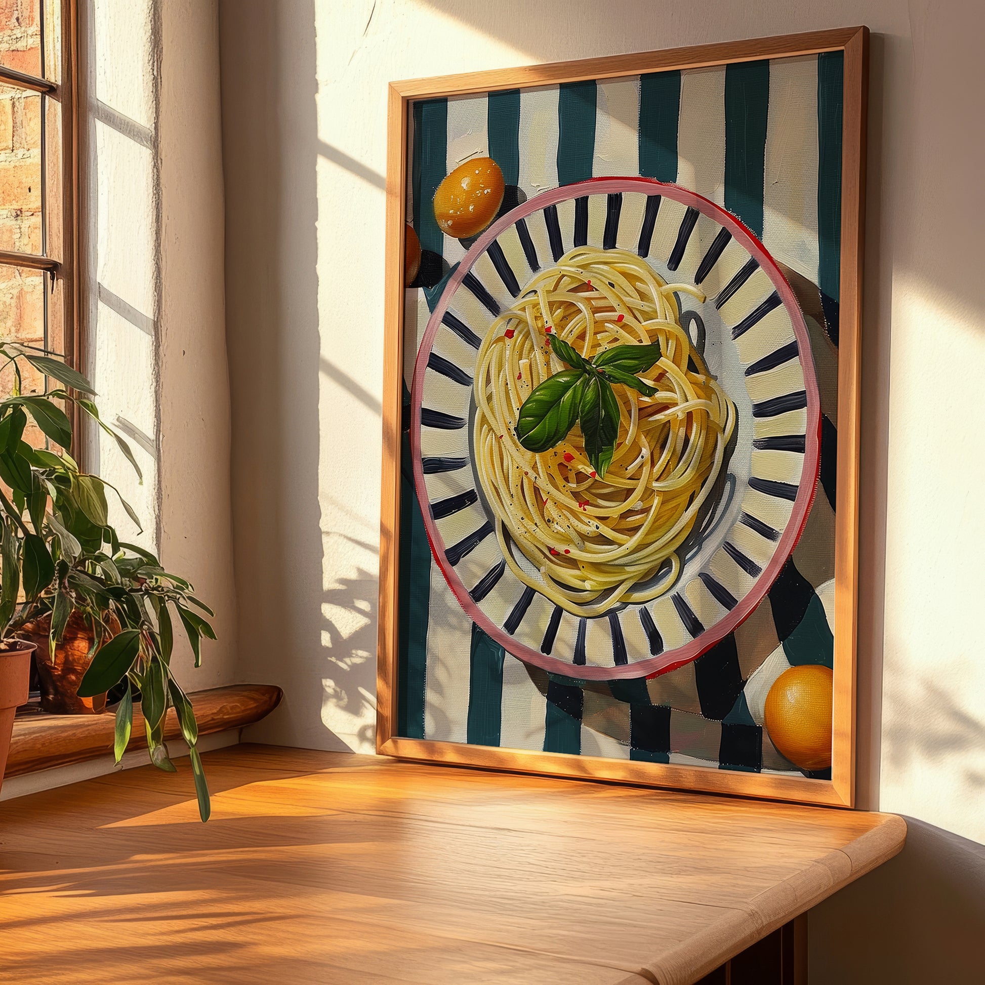 Spaghetti Carbonara – Italian Pasta, Trattoria Wall Decor, clean layout with no caption