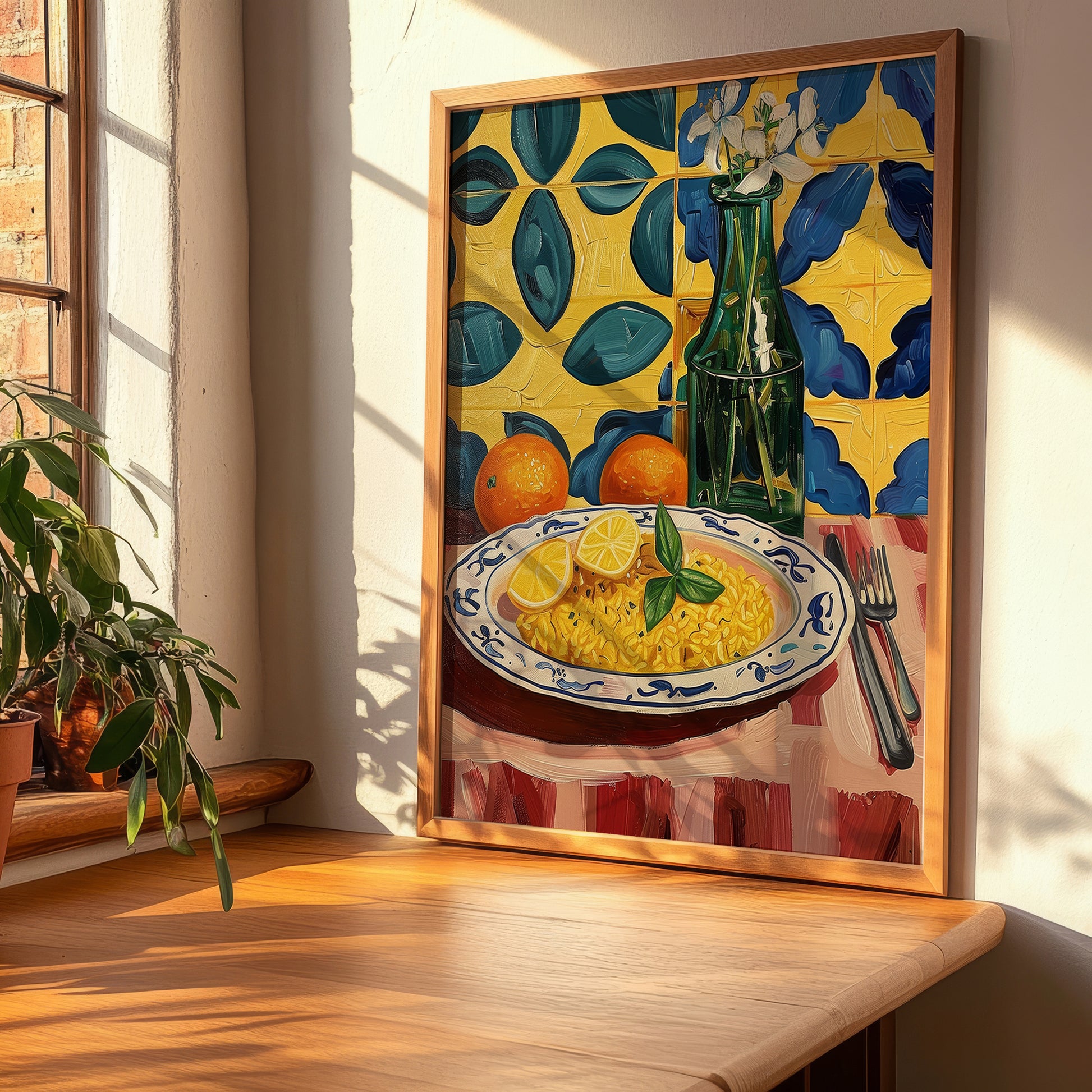 Risotto alla Milanese – Italian Rice Dish, Farmhouse Kitchen Illustration, clean layout with no caption