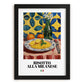 Risotto alla Milanese – Italian Rice Dish, Farmhouse Kitchen Illustration, in sleek black frame