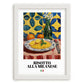 Risotto alla Milanese – Italian Rice Dish, Farmhouse Kitchen Illustration, placed in minimal white frame