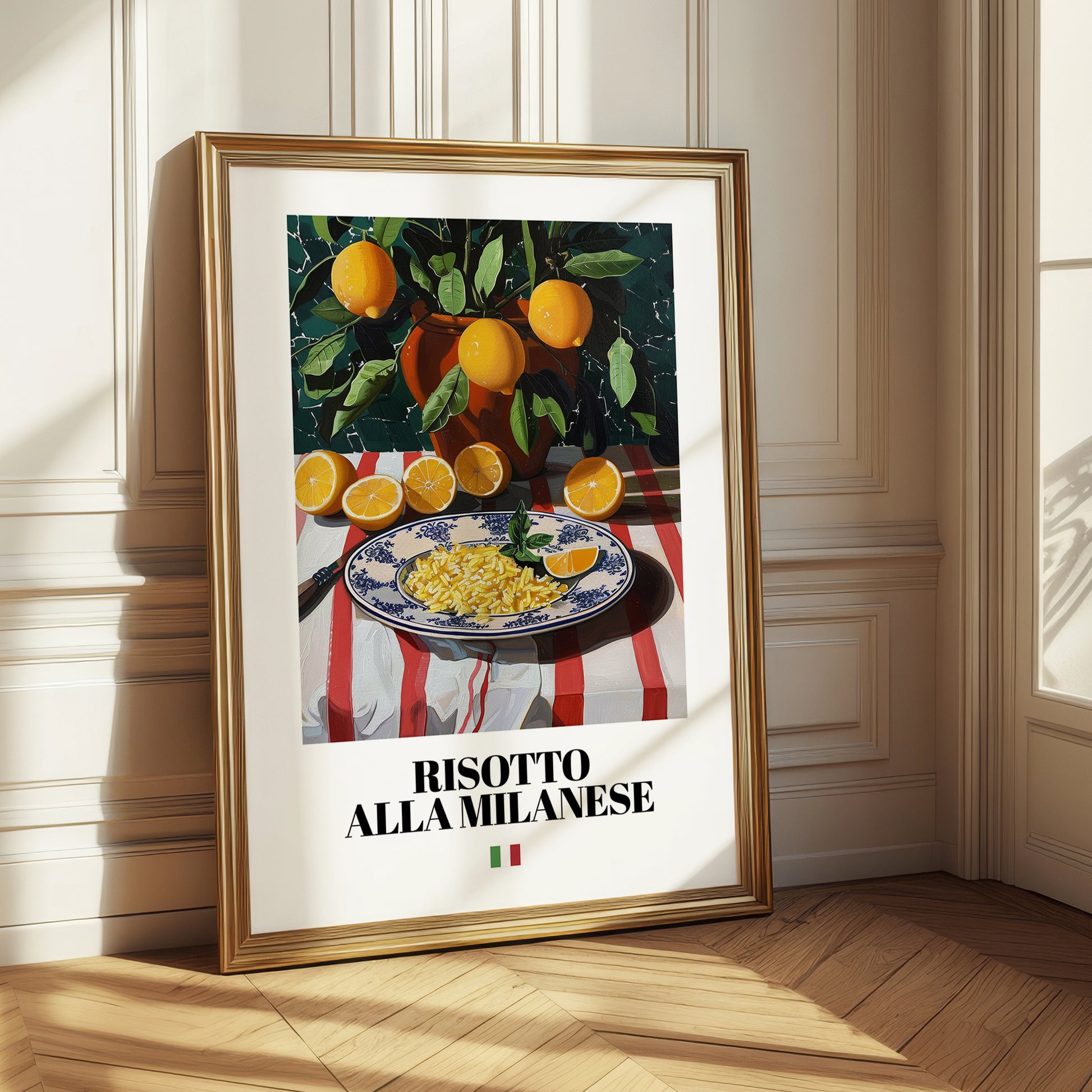 Risotto alla Milanese – Italian Rice Dish, Bistro Illustration