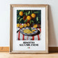 Risotto alla Milanese – Italian Rice Dish, Bistro Illustration, in wooden frame leaning on the floor
