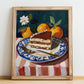 Tiramisu – Italian Dessert Dish, Tavern Wall Art, no-text version framed in wood