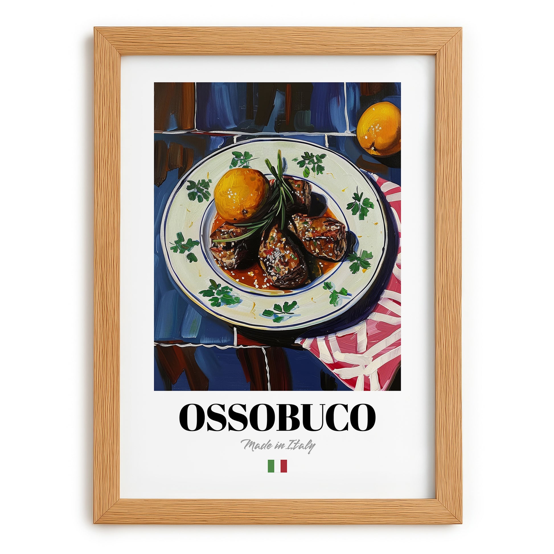 Ossobuco – Italian Stew Dish, Restaurant Painting, set in oak frame