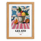 Gelato – Italian Ice Cream Gelato, Gelateria Still Life, set in oak frame