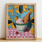 Gelato – Italian Ice Cream Gelato, Gelateria Art, no-text version framed in wood